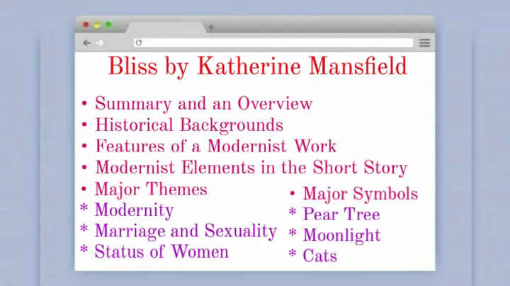 Bliss, Short-Story by Katherine Mansfield | Comple...