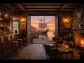 Scottish Harbor Pub Ambience | Fireplace, Ocean Sounds &amp; Celtic Sleep Music