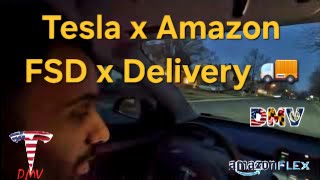 Erlebe ein Experiment mit Amazon Flex X Tesla FSD beim autonomen Ausliefern von Paketen und Freud...
