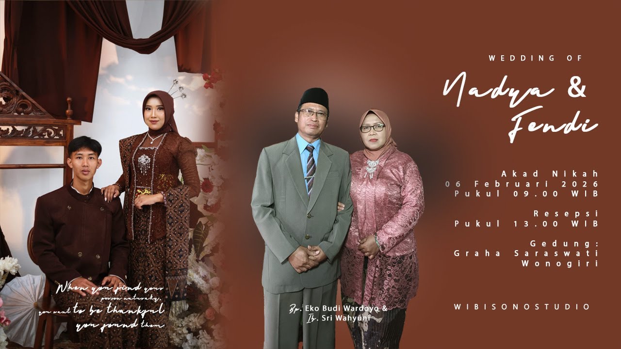 Live Wedding Nadya & Fendi - Wibisono Studio