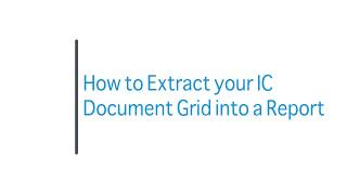 How to Generate an IC Document Report