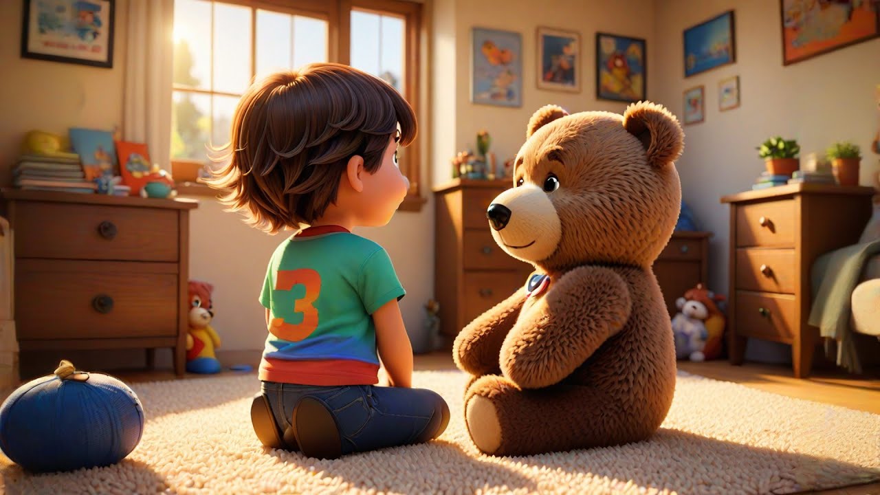 Этот плюшевый мишка хранит моё сердце 🧸💖 | Трогательная детская песенка и стишок | Нежное пение