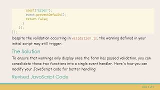 How to Ensure One Event Prevents Another on Form Submission in JavaScript
