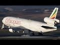 Exotic MD-11 Arrival - Ethiopian Cargo McDonnel Douglas MD-11 - Cargospotter ( HD )