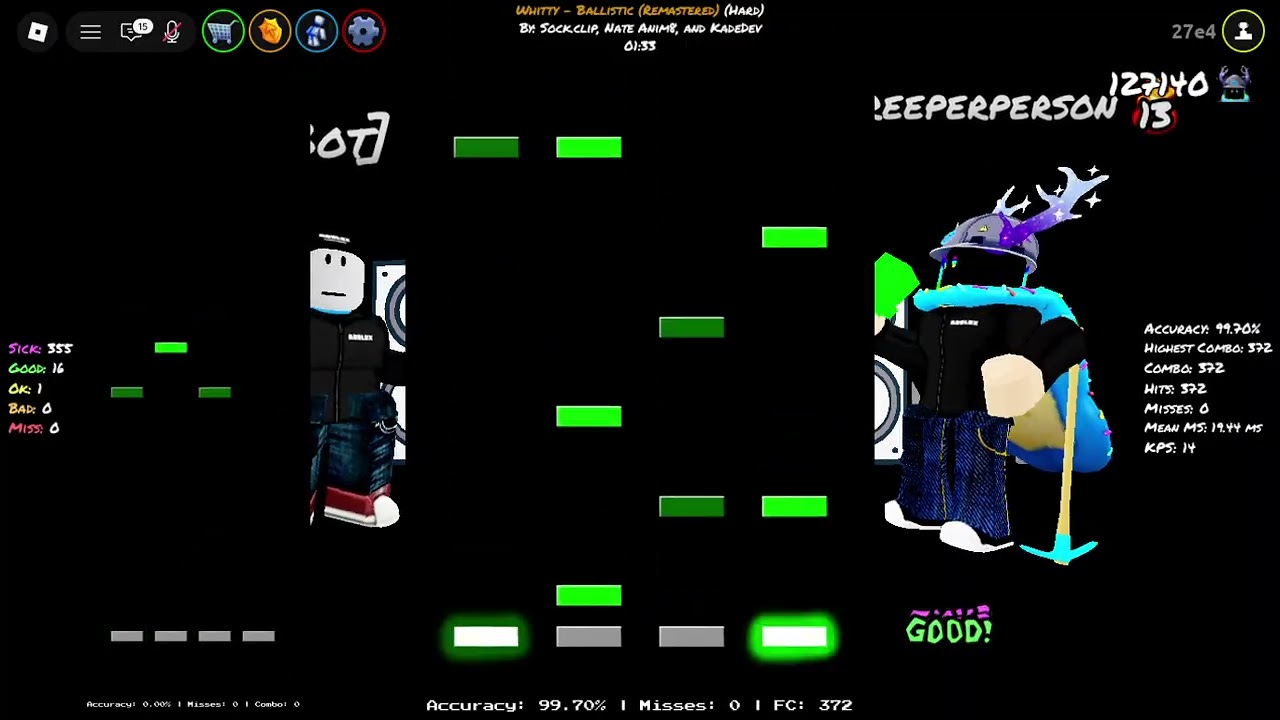 Full Combo Ballistic (Remastered) In Funky Friday with Bar arrow skin.