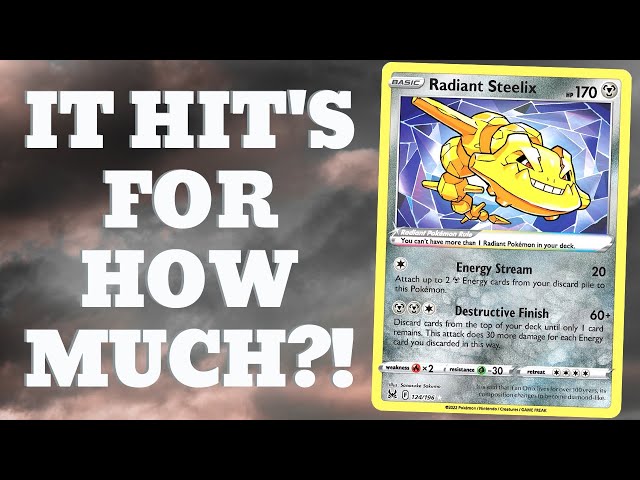 radiant steelix pokemon card TCG Lost Origin 124/196 This attack does 30 more damage for each Energy card you discarded in this way Radiant Steelix | Lost Origin