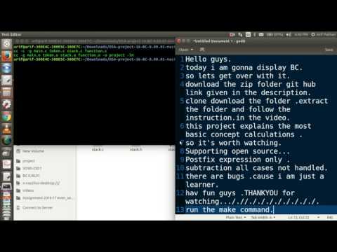 bc code in c language.[linux].