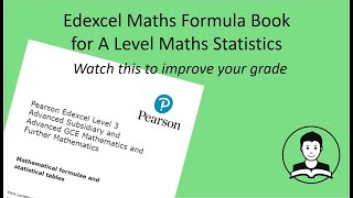 Edexcel Formula Book A Level Maths Statistics Paper