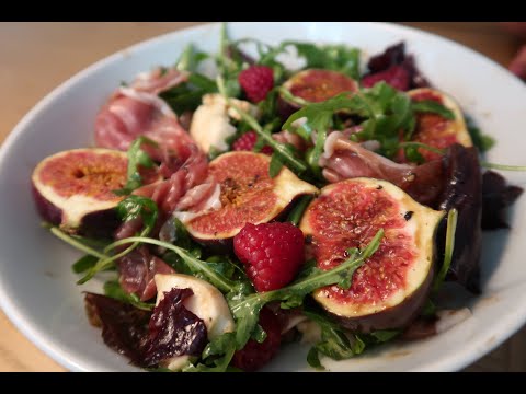 Salad of Raspberry, Prosciutto, Figs and Mozzarella