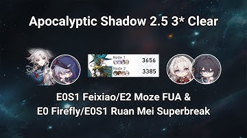 E0S1 Feixiao FUA & E0 Firefly  Superbreak | NEW Apocalyptic Shadow 4 | Honkai Star Rail 2.5