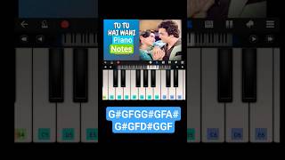 Tu Tu Hai Wahi  Piano Tutorial  With Notes shorts piano bollywoodsongpiano pianotutorial