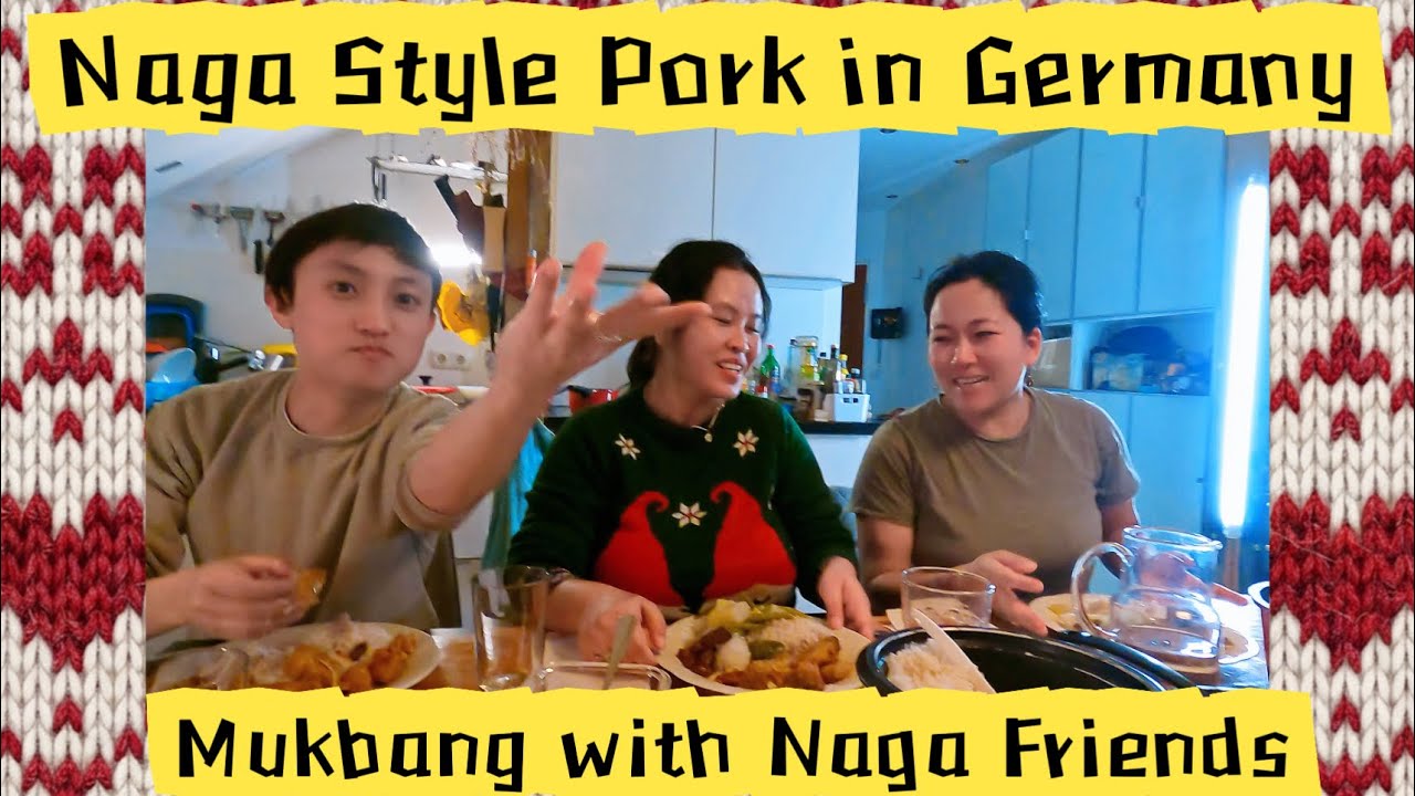 My first Mukbang Video|Pure Naga style Pork & Spicy Chutney|@NagaGermanCouple @ChineselookingIndian 