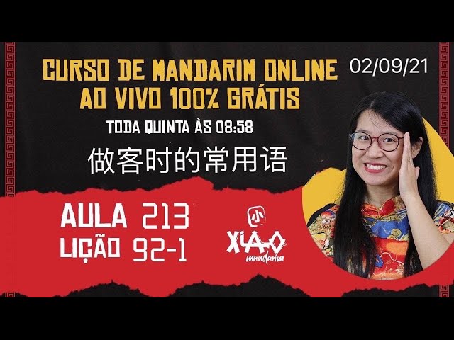 Aula 213 - Curso de chines GRÁTIS (Lição 92-1). 做客时的常用语