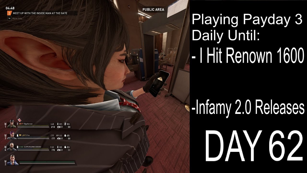 Playing Payday 3 Daily Until I Hit Renown 1600 Or Infamy 2.0 (Day 62)