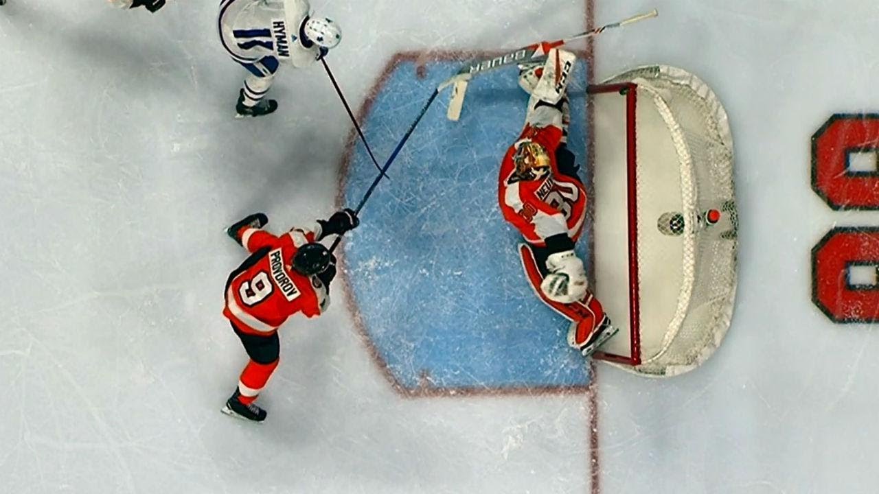 Flyers’ Provorov makes heads up play after Neuvirth makes double save
