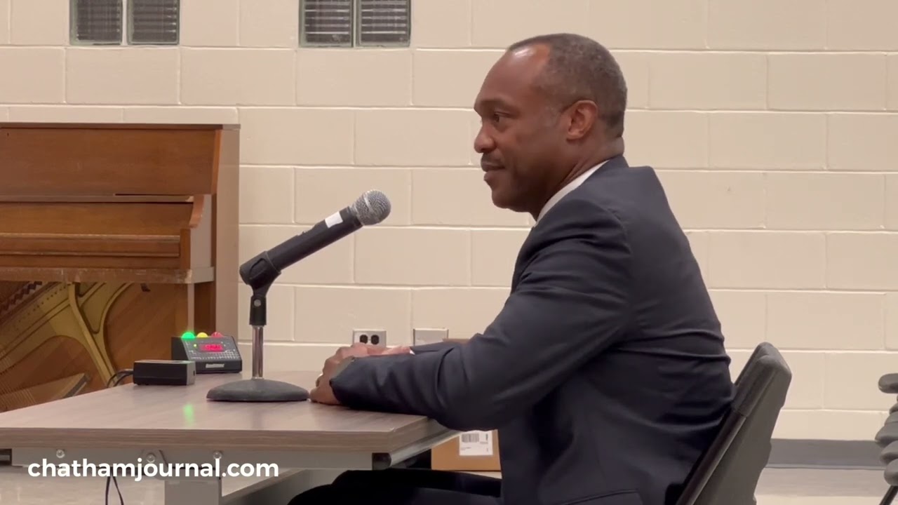 Stanley Beeks answers questions from Chatham County School Board - 10.6.22
