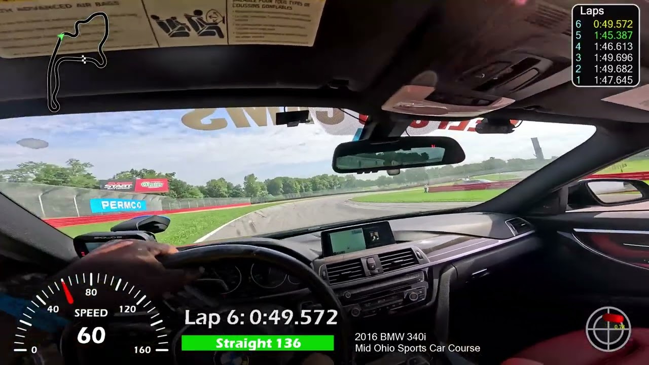 BMW 340i at Mid-Ohio Sports Car Course (1:45 Fastest Lap)