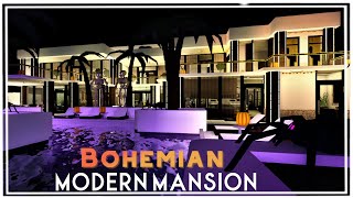 Bohemian Modern Mansion | Tour And Speedbuild | Halloween theme | ROBLOX BLOXBURG