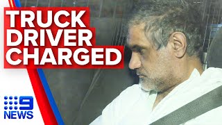 Truck driver charged after Eastern Freeway crash | Nine News Australia