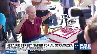 "Crawfish King" Al Scramuzza celebrates 97th birthday with street named in his honor