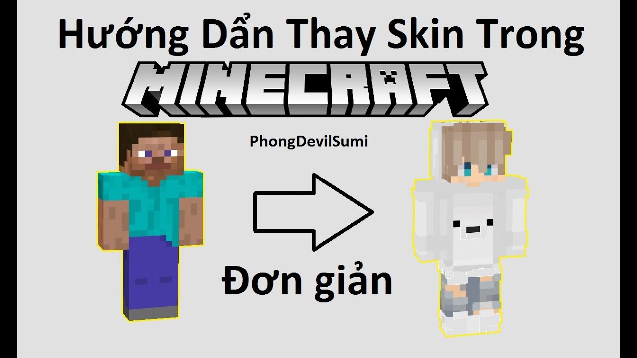Hướng Dẩn Thay Skin Trong Minecraft ( Đơn Giản ) - youtube