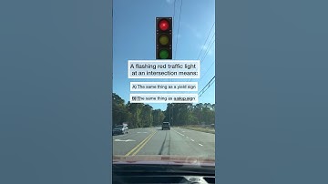 DMV Practice Test: A flashing red traffic light at an intersection means? #dmvpracticetest #dmvtest