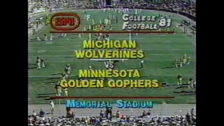 1981 Michigan  Minnesota College Football