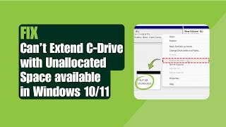 Fix Extend Volume Option Greyed Out In Windows 10/11  (Extend C Drive) Fix Unallocated Space