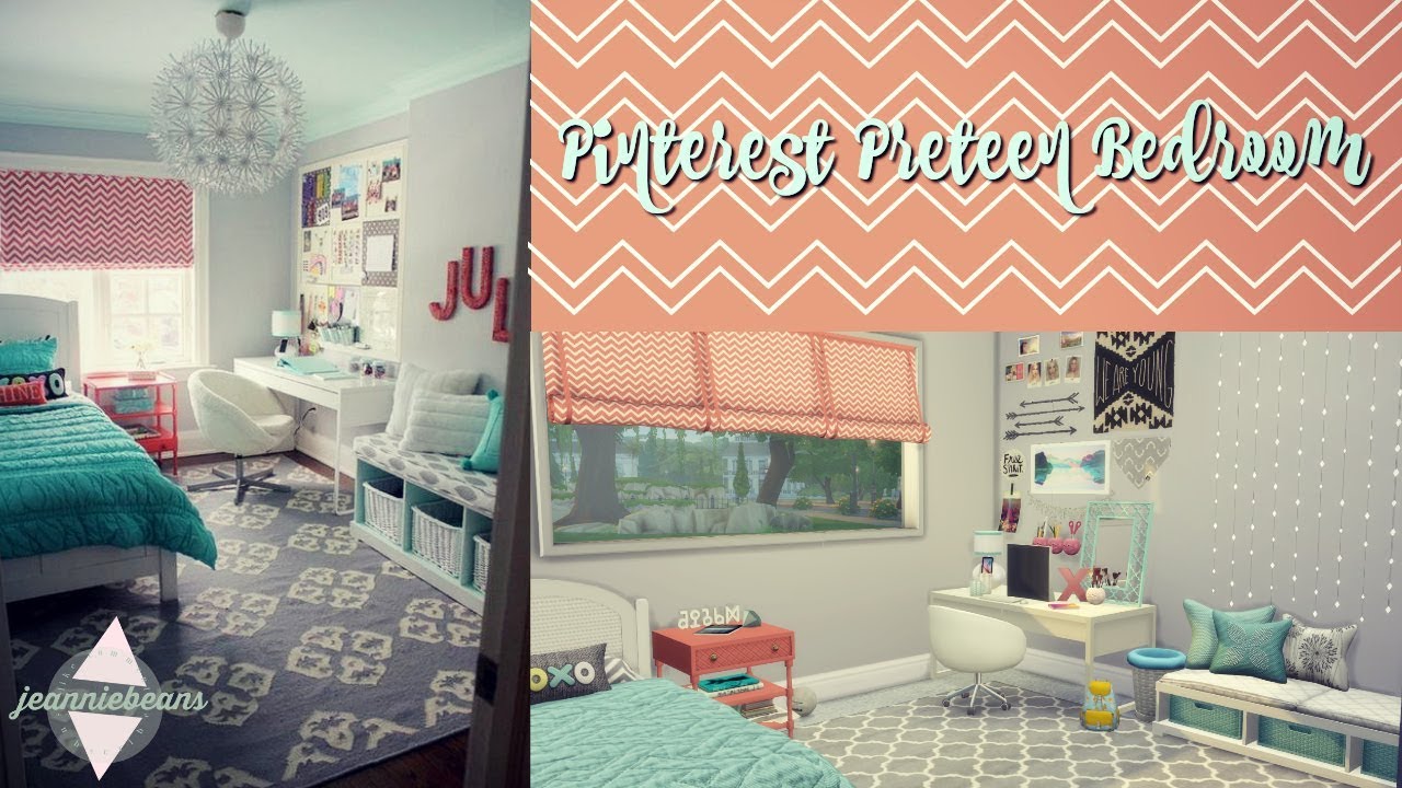 The Sims 4 | Pinterest Preteen Girl Bedroom | Speed Build | + CC Links!