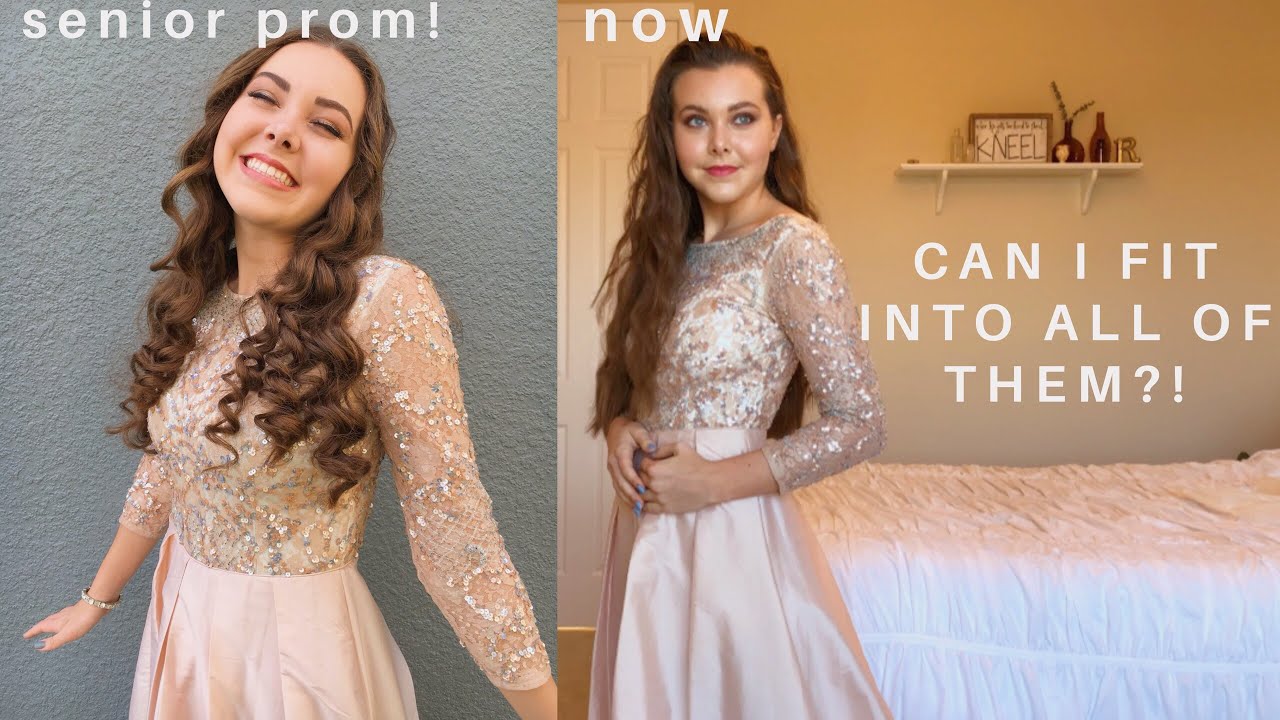 TRYING ON ALL MY OLD PROM DRESSES!! YouTube