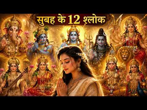 🌅 12 Powerful Morning Prayer Shlokas | सुबह के 12 श्लोक | Vedic chants from India