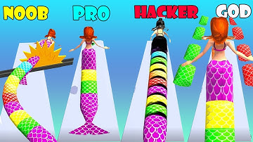 NOOB vs PRO vs HACKER vs GOD - Mermaid Rush 3D
