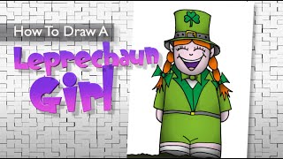 How to Draw a Little Leprechaun Girl 🍀St. Patrick’s Day🍀 Easy 🍀Step by Step 🍀 Frazier Tales 🍀
