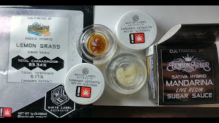 Cured Vs. Live, Side by side: Lemongrass Cured Resin Sugar Sauce vs Mandarina Live Resin Sugar Sauce