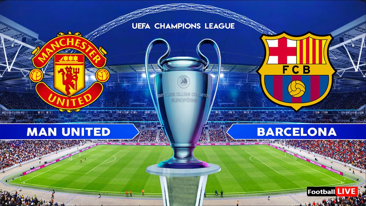 MANCHESTER UNITED vs BARCELONA - UEFA Champions League UCL | Full Match All Goals | Simulation PES