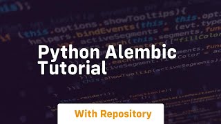python alembic tutorial