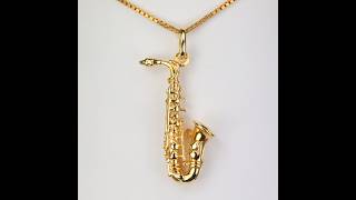 ESTATE - 14K Yellow Gold Saxophone Pendant