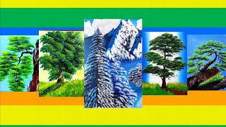 🎨🌳🌲Collection of simple tree drawings for beginners part 2”/ landscape painting/ acrylic painting
