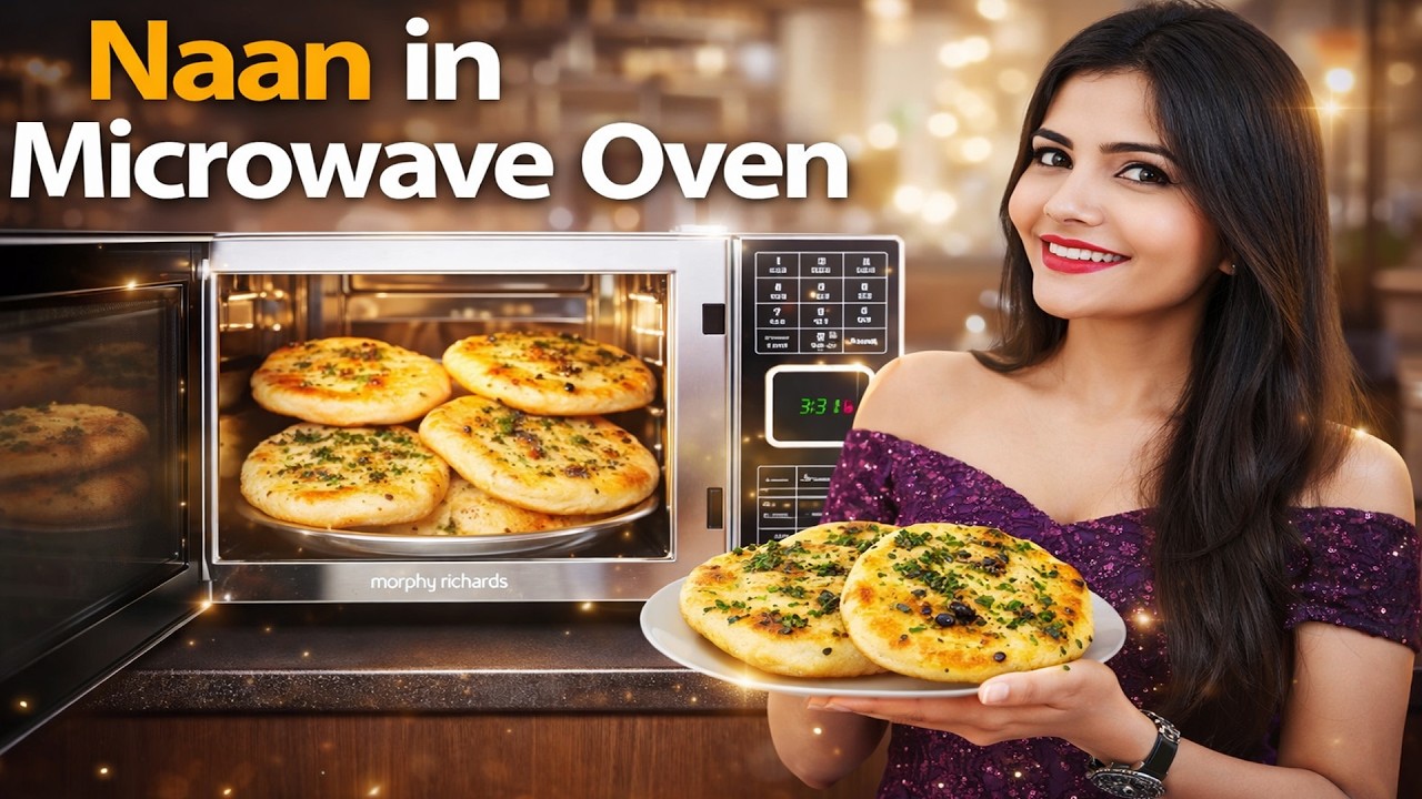Naan in Oven | Naan in Microwave Oven | Garlic Naan Recipe | Naan