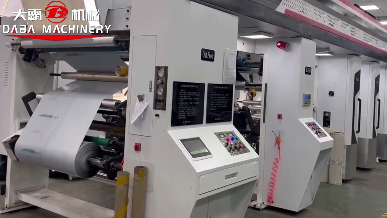 Safe and enviromental water ink food packaging film rotogravure printing machine