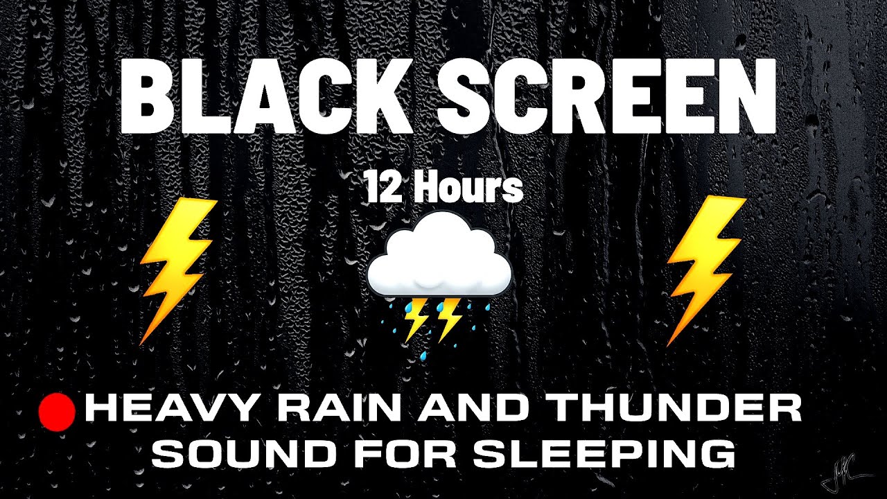 🔴 Heavy Rain & Thunder Sounds for Deep Sleep | Black Screen Night Ambience for Total Relaxation