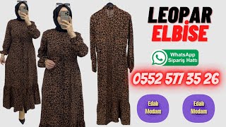 [LEOPAR DESENLİ ELBİSE]-BU ELBİSE KAÇMAZ HANIMLAR-EDALI MODAM TESETTÜR GİYİM