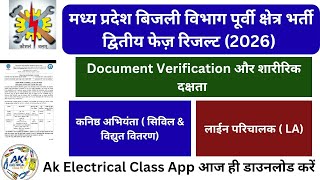 मध्यप्रदेश बिजली विभाग भर्ती वेटिंग लिस्ट रिजल्ट जारी 2024। मप्र लाईनपरिचालक द्वितीय फेज रिजल्ट