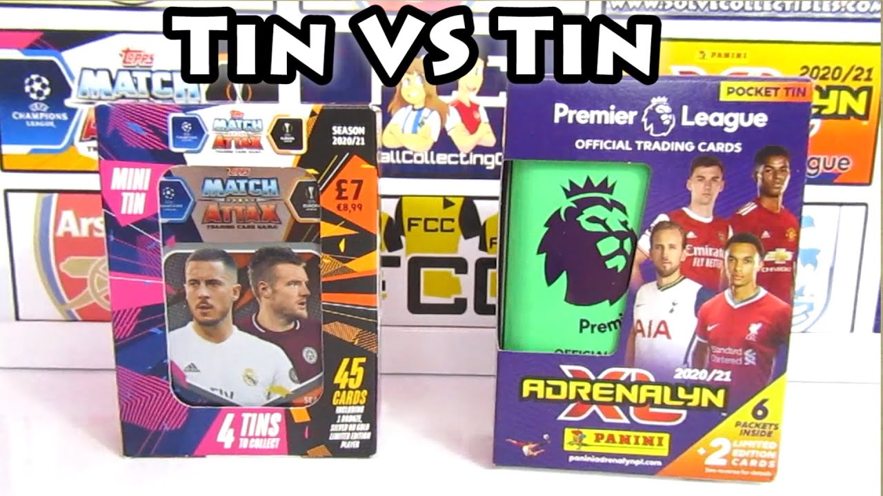 Match Attax 2020/21 Mini Tin VS Adrenalyn XL 2020/21 Pocket Tin | Tin VS Tin | Cards VS Packs