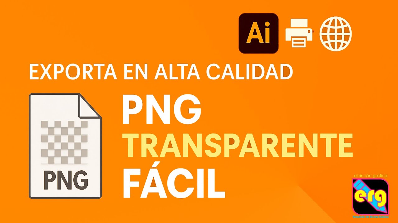 🖼️ Exportar PNG Transparente en Illustrator | 🖨️ Alta Resolución para Impresión 🌐 y Web