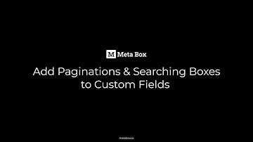 Add Paginations & Searching Box to Custom Fields | Meta Box Tutorial