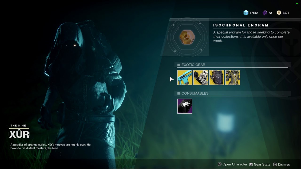 Destiny 2 l XUR Location & Exotic Inventory [Jan 5th]