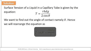 eUniversity-L06-M03-Surface Tension. Problem 3 - Find the Angle of contact of the liquid