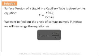 eUniversity-L06-M03-Surface Tension. Problem 3 - Find the Angle of contact of the liquid