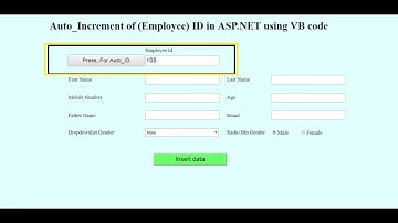 Auto generate/increment of (emp) id in asp.net using vb code.